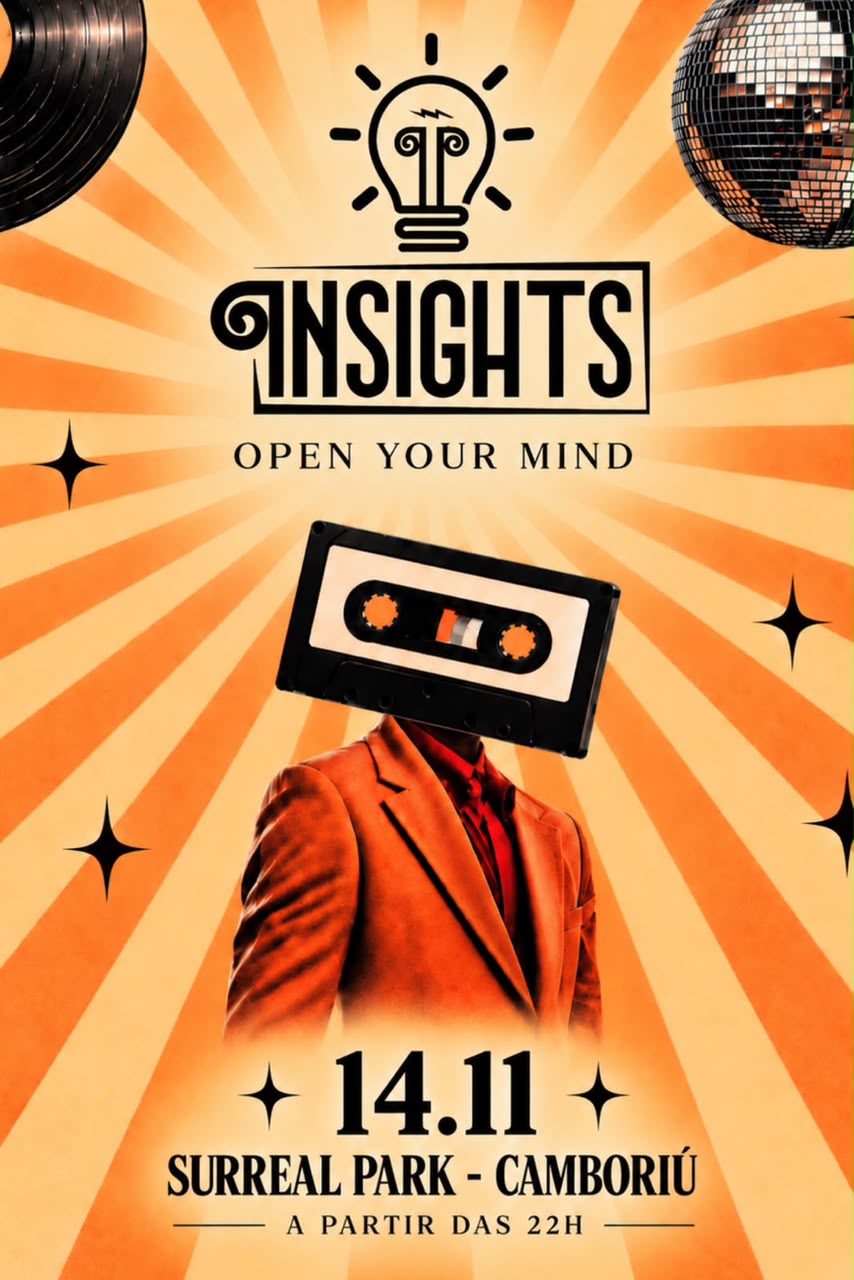 Flyer Insights · 14 de novembro · Surreal Park · a partir das 22h